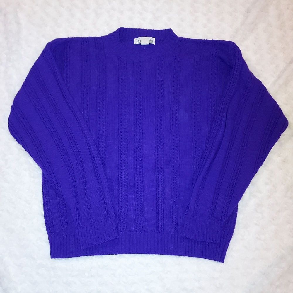 Vintage Serious Affairs Soft Purple Jewel tone knit sweater MED Luxury Royal Y2K - Picture 1 of 6